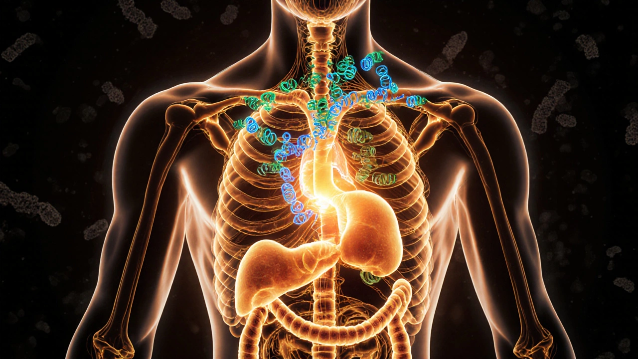 Схематичное изображение клеток с активированными митохондриями, вдохновленное спирулиной.