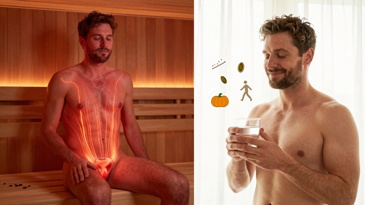 Концептуальный образ: улучшение кровотока в сауне и гармоничный образ жизни после процедуры.