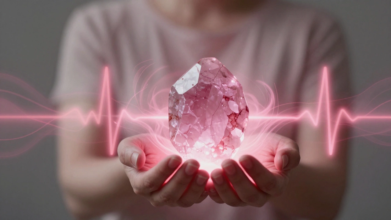 Абстрактные энергетические волны от камня в руках